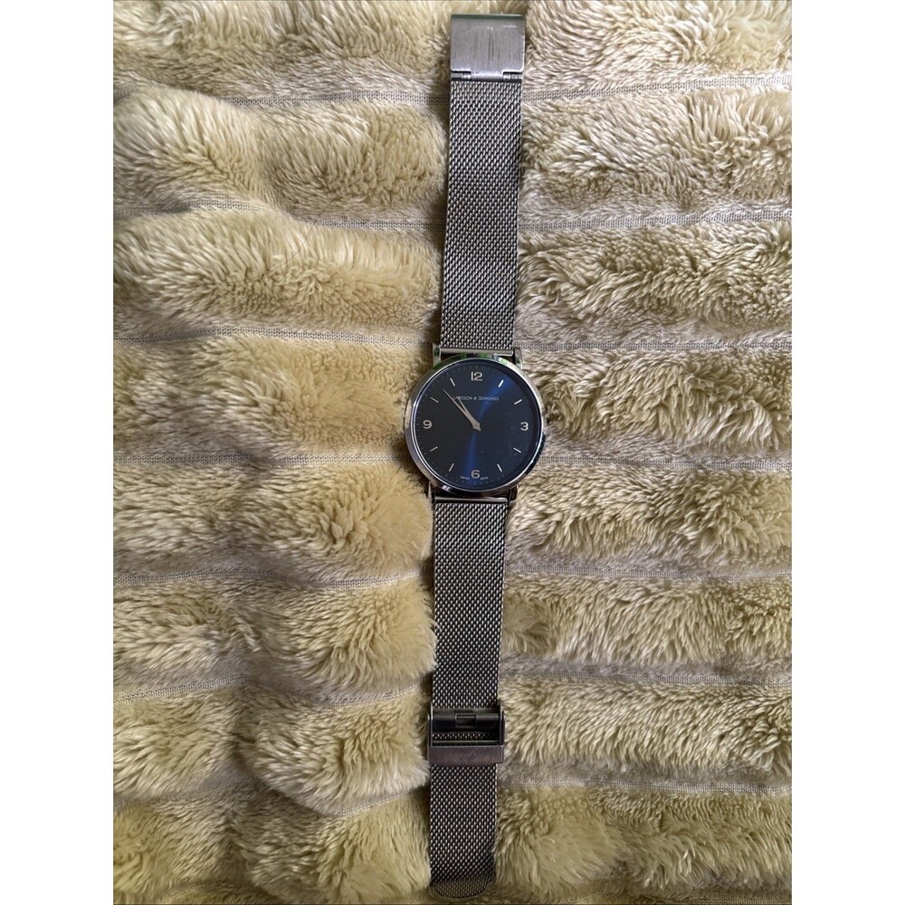Larsson & Jennings Lugano Silver Mesh 40mm Men’s Quartz Watch with Box